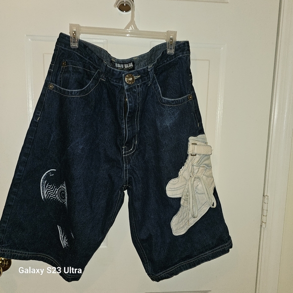 RARE Raw blue skateboard shorts - Picture 2 of 6